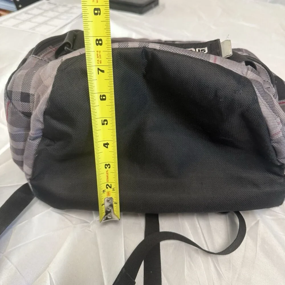 VintageBurton Metalhead Grey Brown Plaid 26L Backpack Adjustable Insulated Side